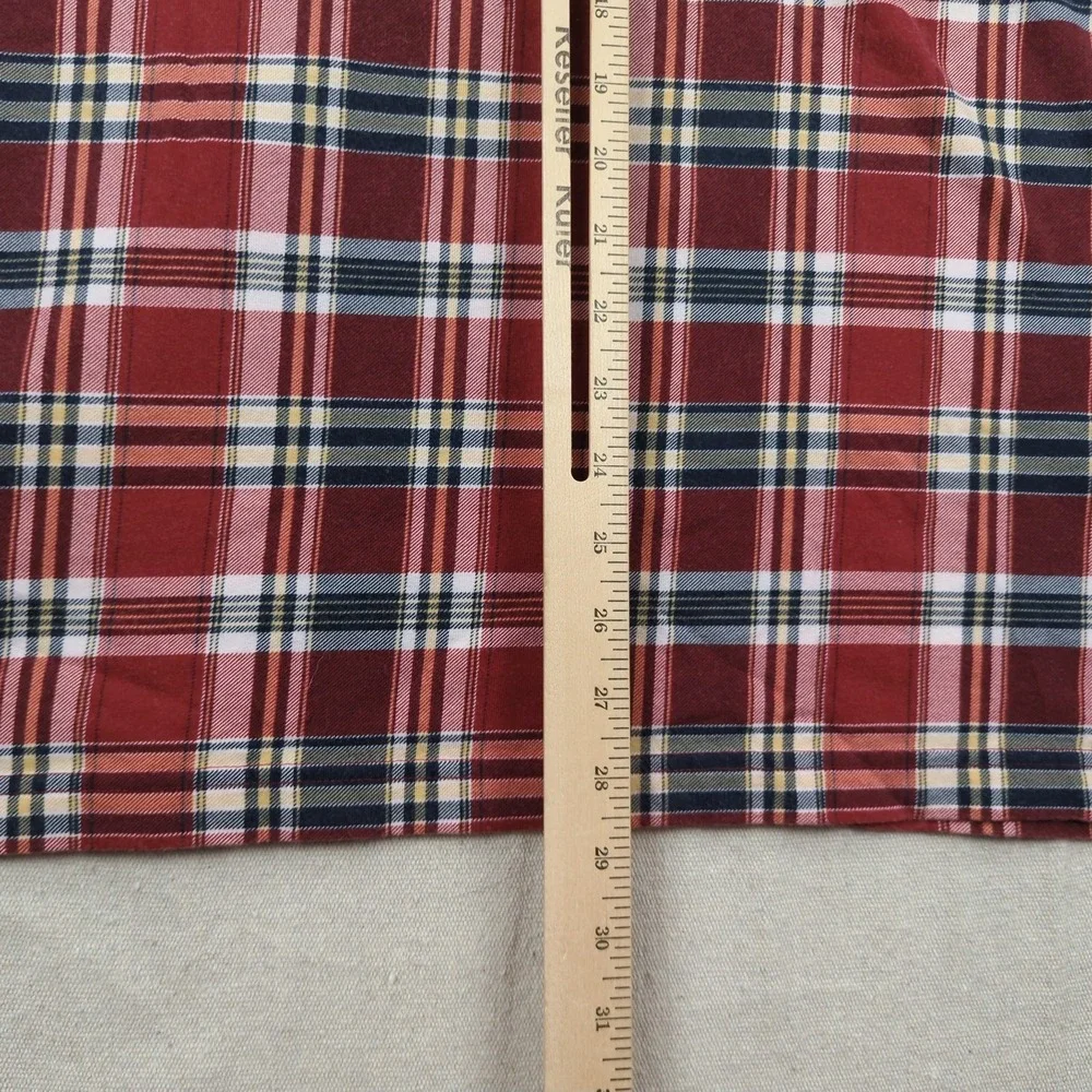 Vintage Chaps Ralph Lauren Shirt Large Red Tartan Plaid Preppy Casual‎